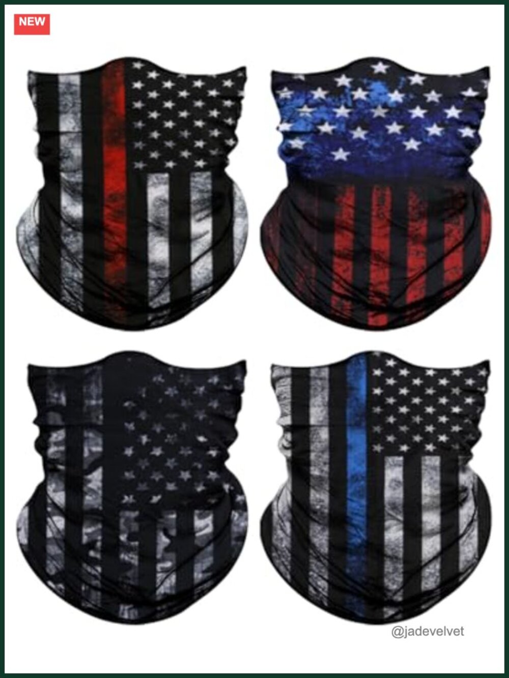 4-Pack Stretchable Microfiber Neck Gaiters, Breathable Face Mask Head Wrap for